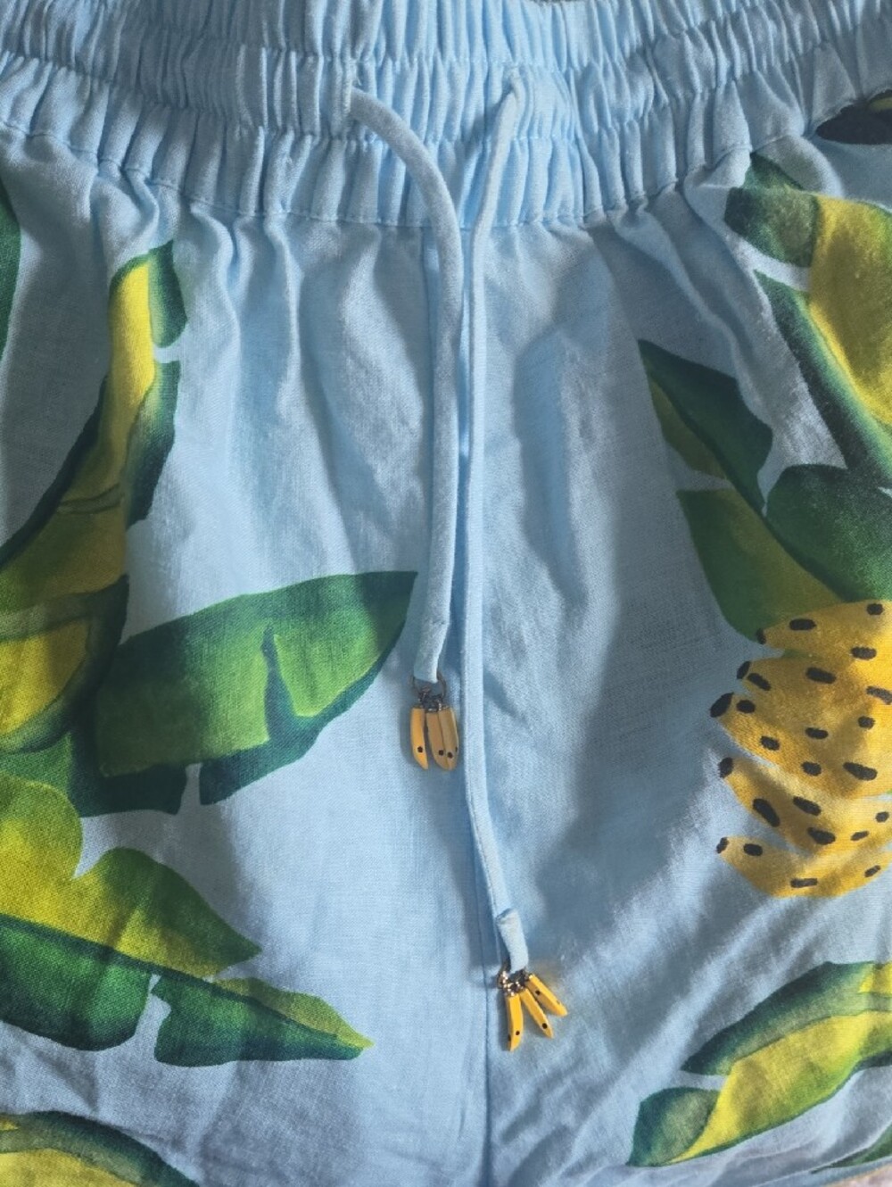 FARM Rio Light Blue Tropical-Print Drawstring Athletic Shorts - Picture 8 of 11